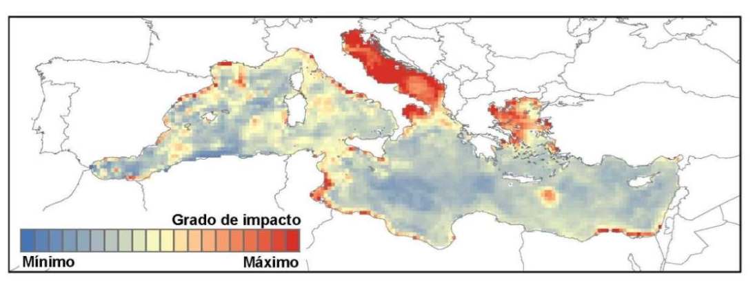Identifying the most threatened areas by human activity in the Mediterranean Sea